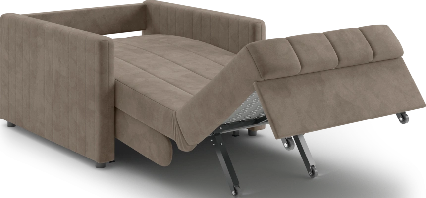 ​Кресло-кровать Хилтон 80, модель 139, Ultra Beige (бежевый) / венге