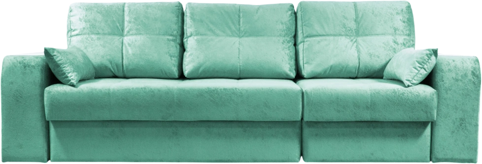 Диван прямой Остин 2, Siesta aquamarine, декор Рамух белый