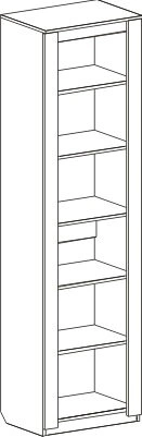 Шкаф однодверный Элана, 58.5x41x208.5, распашной с полками, дуб сонома