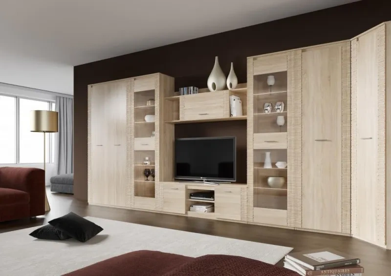 Шкаф однодверный Элана, 58.5x41x208.5, распашной с полками, дуб сонома