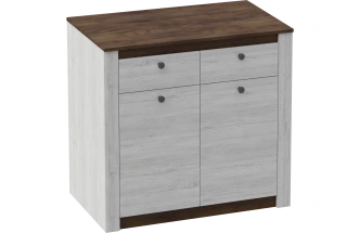 Тумба Даллас, с дверьми и двумя ящиками, дуб винтерберг / таксония