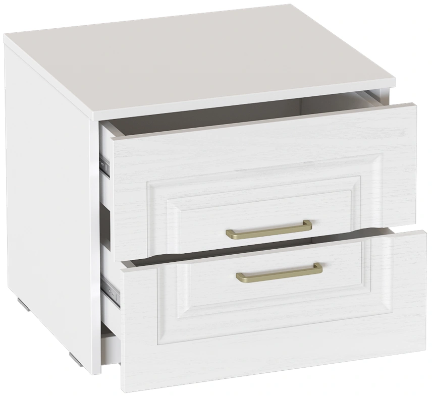 Тумба прикроватная Манхэттен, с ящиками, белый аляска / айс 06