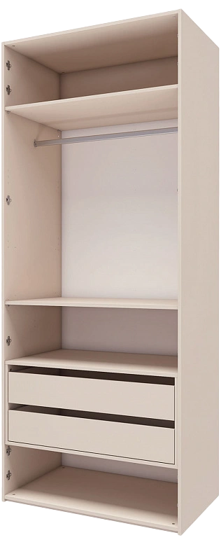 Шкаф двухдверный Лаура 8, распашной с зеркалом, кашемир серый 