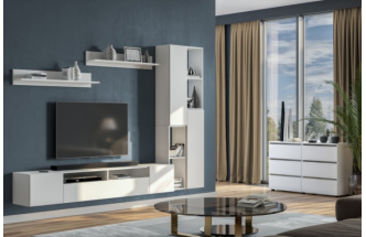 Комод с шестью ящиками Валенсия, белый текстурный