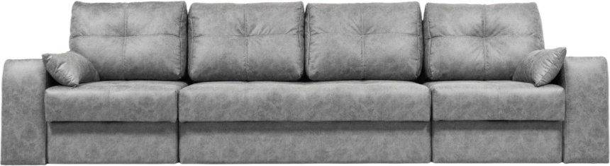 Диван прямой Остин 3, ткань Tornado silver, декор Рамух белый