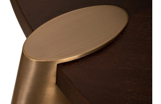 Журнальный стол Kong, 161x161x43, МДФ, шпон, темный орех / латунь