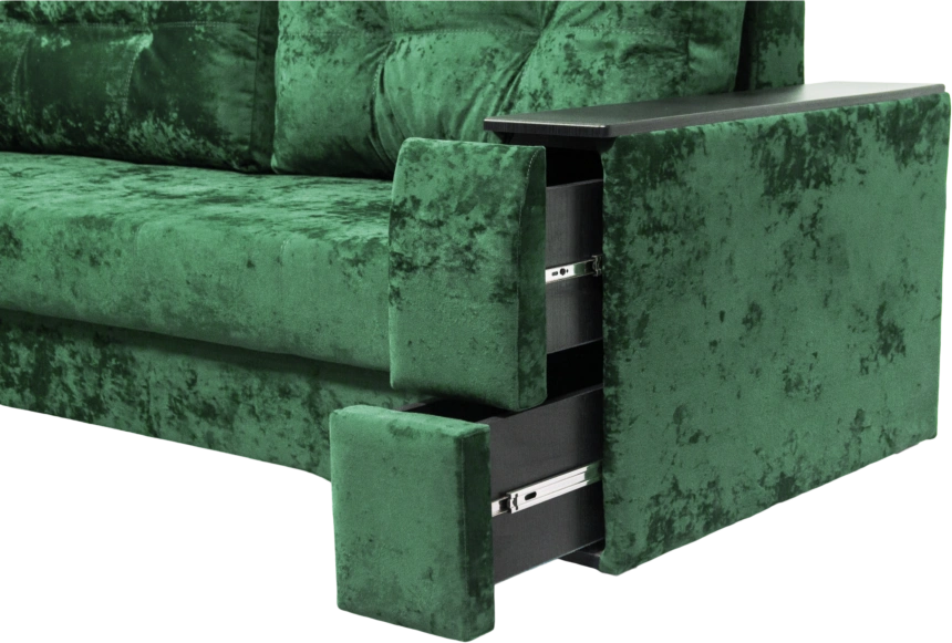 Диван прямой Атлант 2, ткань Краш 13, декор Венге