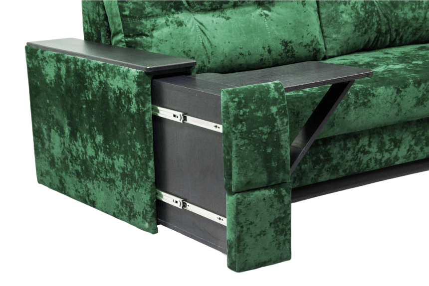 Диван прямой Атлант 2, ткань Краш 13, декор Венге