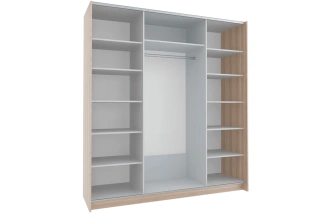Шкаф-купе Марвин-4 двухдверный 200x220 Дуб телемарк/Стекло Белое/Дуб телемарк