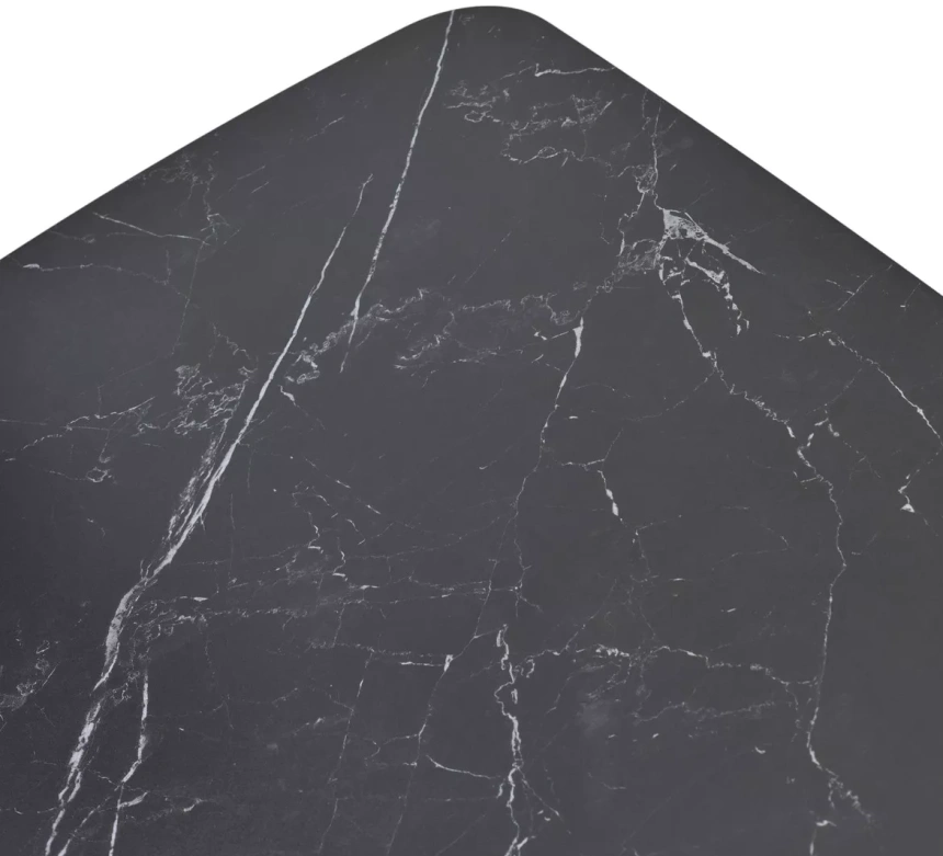 Обеденный раздвижной стол Blanco 160, Matt Black Marble Solid Ceramic, орех