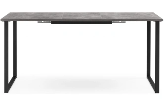 Кухонный стол Лиман, 117 (157) x 77, бетон светлый / черный матовый