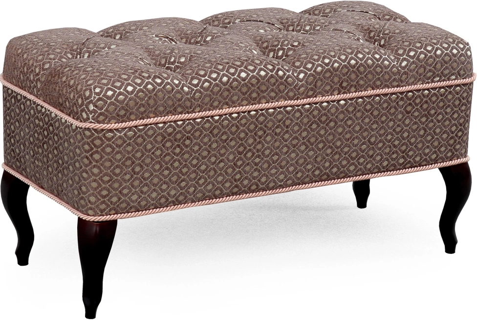 Банкетка №15, классическая, мягкая, паола коричневый ромб