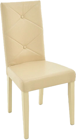 Стул Помпей ромб, мягкий, оттава бежевый, экокожа, каркас слоновая кость