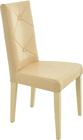 Стул Помпей ромб, мягкий, оттава бежевый, экокожа, каркас слоновая кость