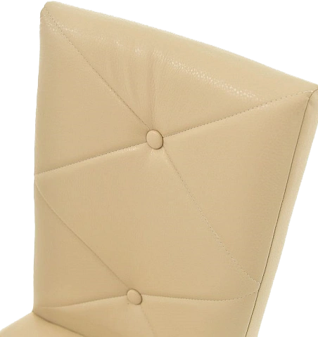 Стул Помпей ромб, мягкий, оттава бежевый, экокожа, каркас слоновая кость