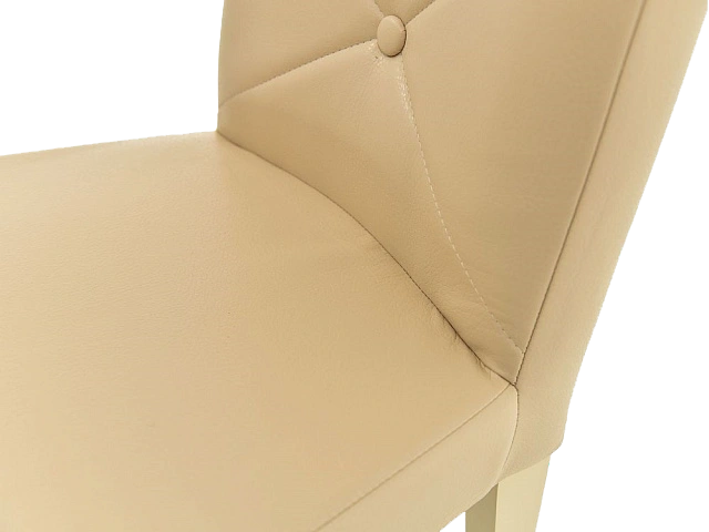 Стул Помпей ромб, мягкий, оттава бежевый, экокожа, каркас слоновая кость