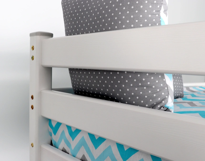 Кровать двухъярусная Адель 2, с наклонной лестницей, белый