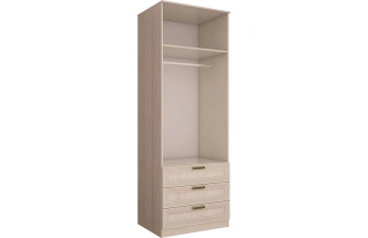 Шкаф для одежды Орион, распашной с ящиками, Ясень шимо светлый/Лён