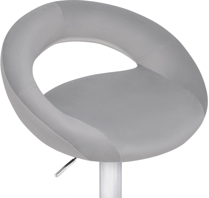 Барный стул Oazis, велюр серый / хром