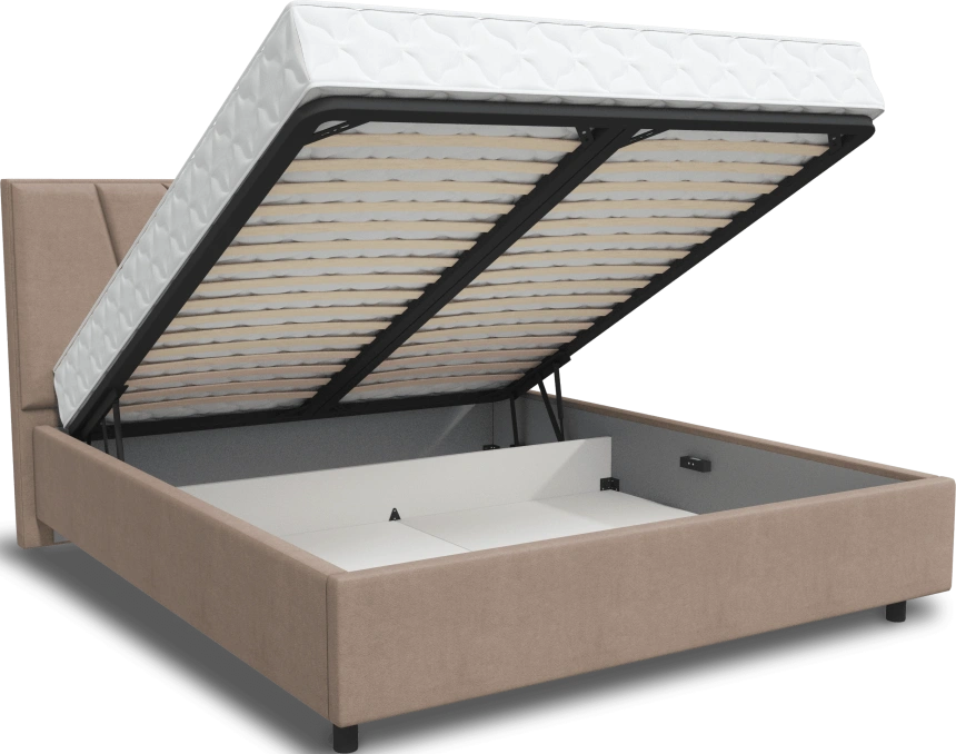 Кровать Рица 3, мягкая, двуспальная, 180x200, Sensey humus