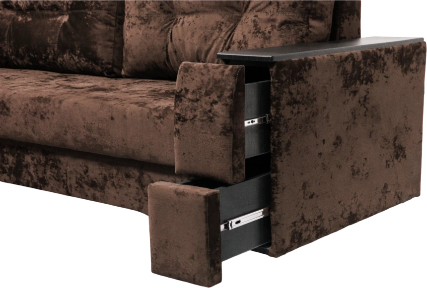 Диван прямой Атлант 2, ткань Kioto chocolate, декор Венге