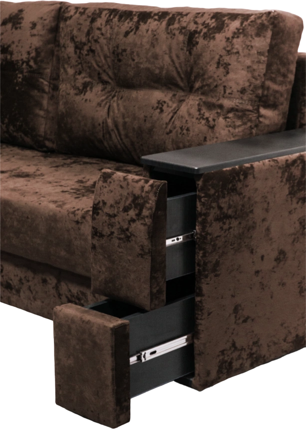 Диван прямой Атлант 2, ткань Kioto chocolate, декор Венге