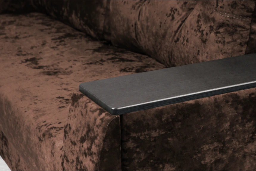 Диван прямой Атлант 2, ткань Kioto chocolate, декор Венге