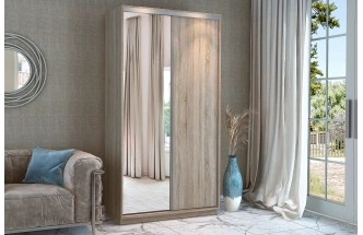 Шкаф-купе Бавария двухдверный, Дуб сонома/Дуб сонома/Зеркало