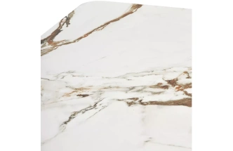 Обеденный раздвижной стол Bronte 200, KL-188 контрастный мрамор матовый, итальянская керамика, шампань