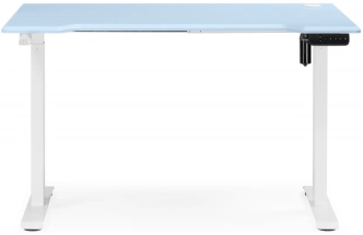 Стол компьютерный Маркос, 120, с механизмом подъема, голубой / белый