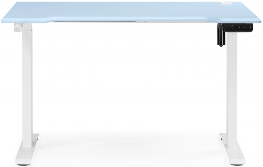 Стол компьютерный Маркос, 120, с механизмом подъема, голубой / белый