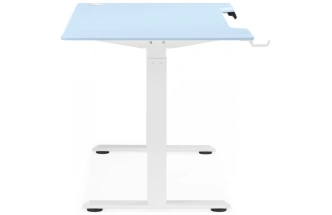 Стол компьютерный Маркос, 120, с механизмом подъема, голубой / белый