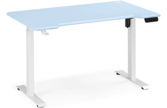 Стол компьютерный Маркос, 120, с механизмом подъема, голубой / белый