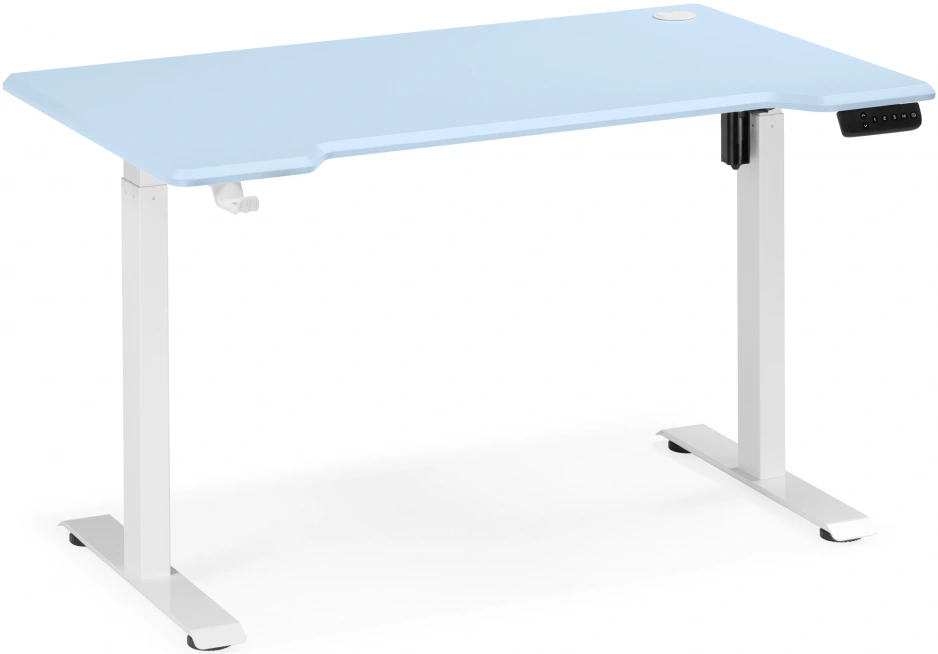 Стол компьютерный Маркос, 120, с механизмом подъема, голубой / белый