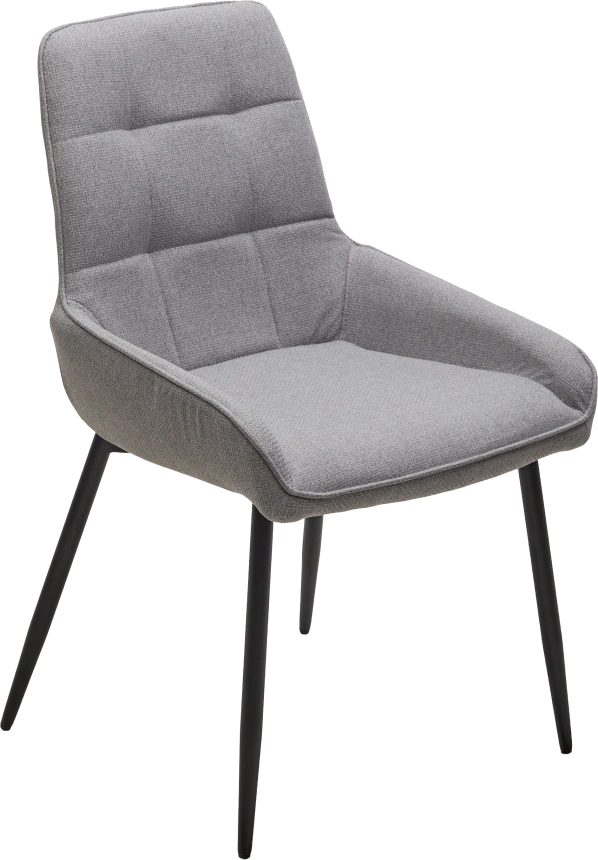 Стул Caracas, мягкий, Barrel-83 Серый, ткань, черный каркас