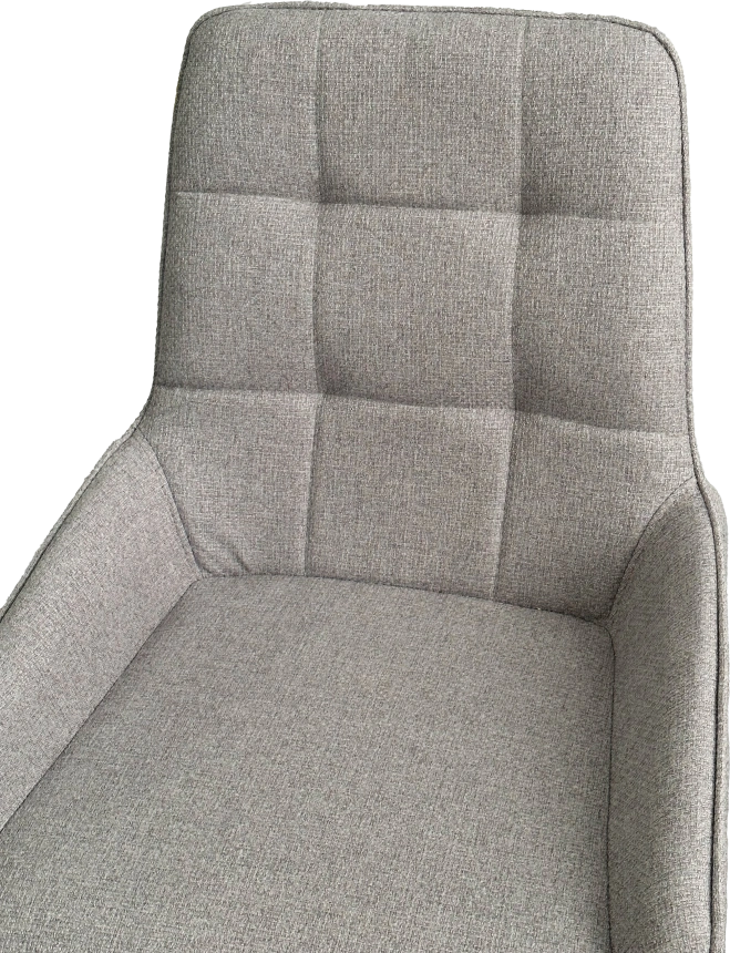 Стул Caracas, мягкий, Barrel-83 Серый, ткань, черный каркас