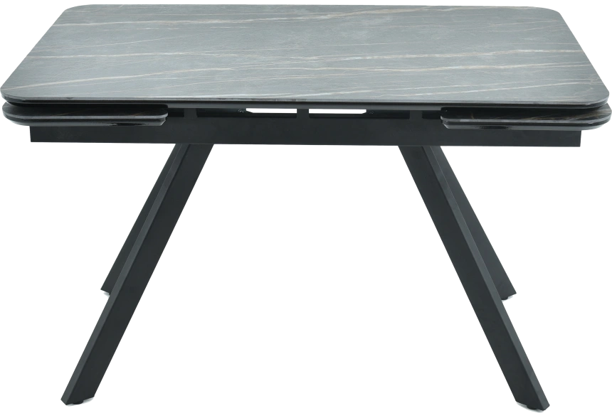 Кухонный обеденный стол Leon, раздвижной, серый 120-184 см., Noir Desir Bocciardato, каркас черный 