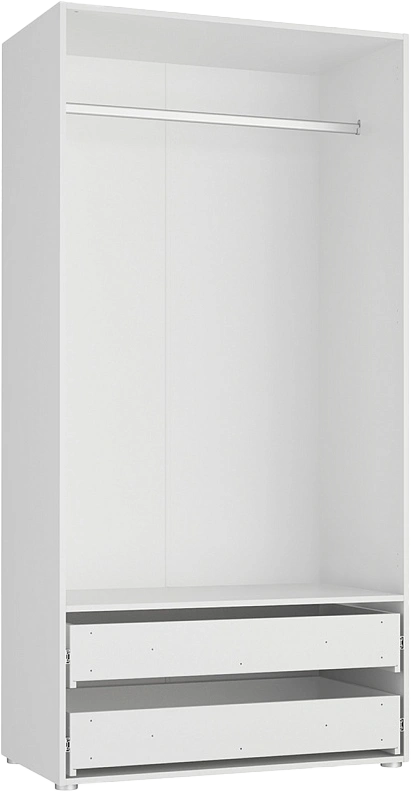 Шкаф для одежды Модерн-Техно, распашной с ящиками, белый