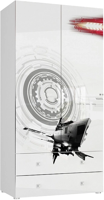 Шкаф для одежды Модерн-Техно, распашной с ящиками, белый