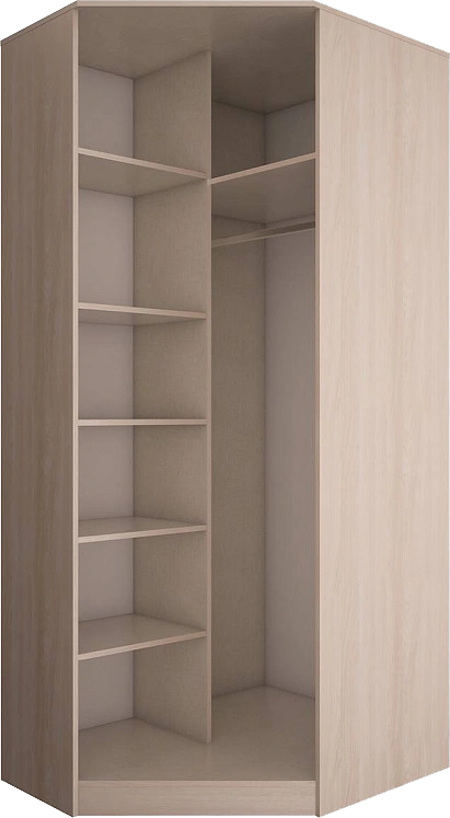 Шкаф угловой левый Орион, распашной для одежды, Ясень шимо светлый/Лён