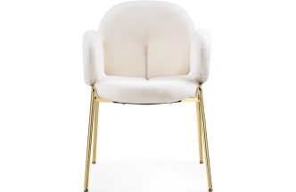 Стул-кресло Kalipso, мягкий, букле белый / золотой