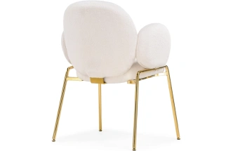 Стул-кресло Kalipso, мягкий, букле белый / золотой