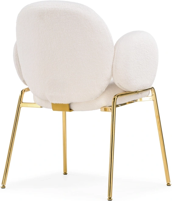 Стул-кресло Kalipso, мягкий, букле белый / золотой
