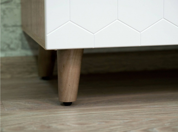 Шкаф двухдверный Мариус М-01, распашной для одежды, дуб баррик / белый матовый