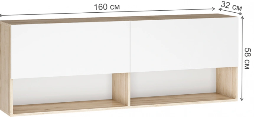 Модульная гостиная Алетра, комплектация 1, дуб крафт серый / глянец белый 