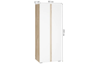 Модульная гостиная Алетра, комплектация 1, дуб крафт серый / глянец белый 