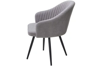Стул Avior, поворотный, B22 cерый, велюр, черный каркас
