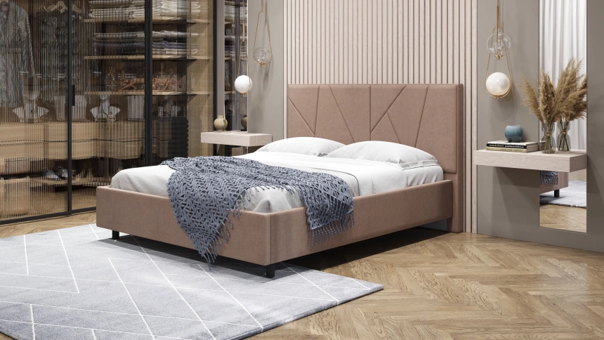 Кровать Рица 3, мягкая, двуспальная, 160x200, Sensey humus