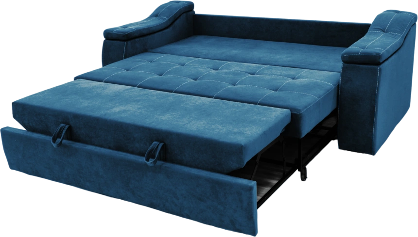 Диван прямой Бруно, Catania dark blue, Белая