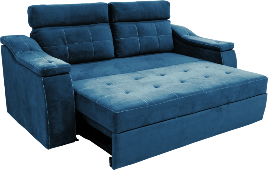 Диван прямой Бруно, Catania dark blue, Белая